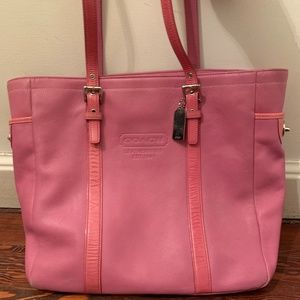 Coach Pink Leather Tote Bag